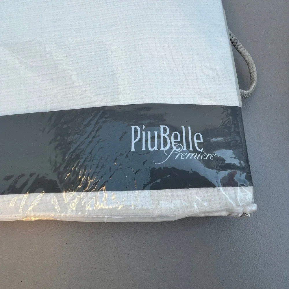 PiuBelle‎ Premiere Queen Matelasse Coverlet White 100% Cotton Lace Trim